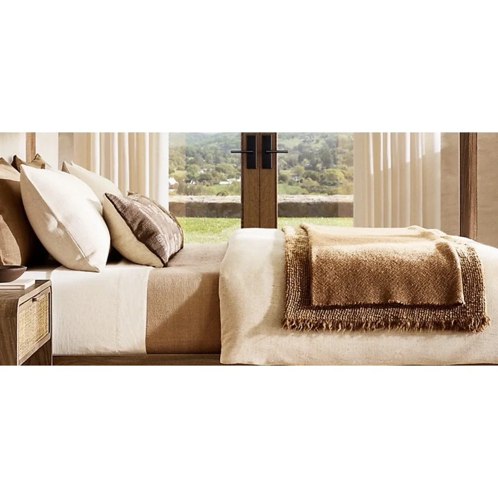 Restoration Hardware RH $2,500 NWT NAYA SILK & WOOL DUVET COVER & 2 SHAMS SET